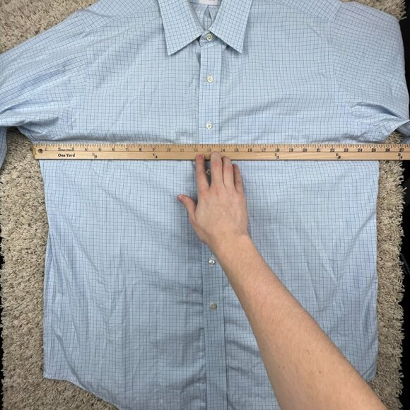 Brooks Brothers Button Up Dress Shirt 16.5 36 Blue Check Traditional Fit Cotton - Picture 7 of 10